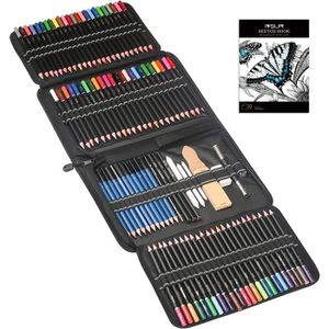 KIT DE DESSIN Professionnel Colore Crayons de Dessin 144 pièces 
