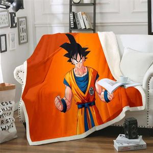 COUVERTURE - PLAID Couverture Dragon Ball Goku - 100% microfibre - Chaude et confortable - 60x120cm