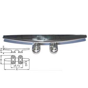 Taquet /"Silhouette/" Longueur 250mm inox 316 A4.