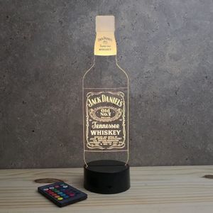 OBJETS LUMINEUX DÉCO  Lampe de chevet veilleuse bouteille de Whisky avec