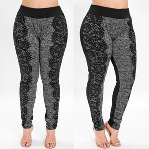 PrettyFashion Leggings Taille Haute Pleine Longueur Bleu Marine, X-L Tailles Grandes