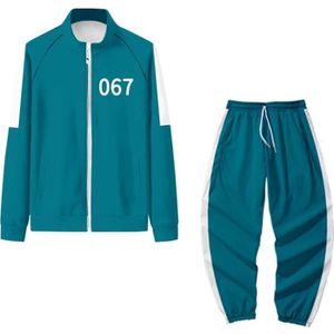 Squid Game 456//067//218 Merch Ensemble veste et pantalon à fermeture Éclair pour homme et femme