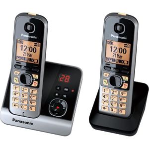 Téléphone fixe Panasonic KX-TG6722 Téléphones sans Fil Répondeur 