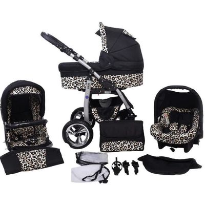 Poussette leopard noir et blanc new arrivals