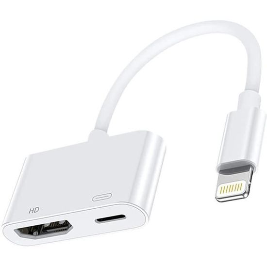 Adaptateur HDMI Pour IPhone Et IPad - Connecte Votre écran à La TV/HDTV/moniteur, Résolution 1080p, Plug & Play - 9