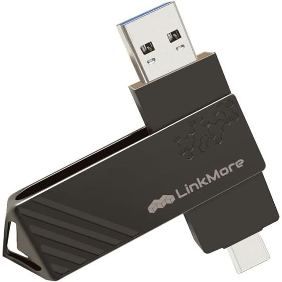 Lot De 3 Clés USB 64 Go LinkMore EJECT32 - USB 3.2, Vitesse Lecture Jusqu'à 100 Mo/s, Design Coulissant Bleu - Rétrocompatible USB 2.0