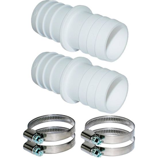 Raccord Tuyau En T 32 Mm Villkin Avec 3 Colliers De Serrage - Connecteur Piscine, Chauffage, Filtration - Noir