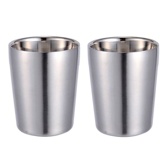 4 Gobelets Incassables Fatiya En Acier Inoxydable Double Paroi - 175 Ml, Doré, Intérieur/Extérieur