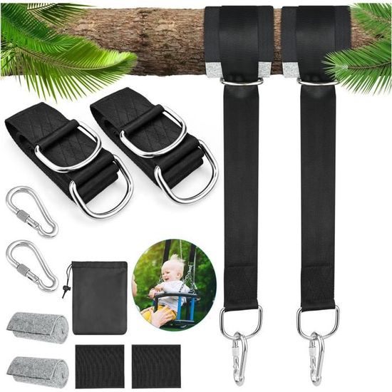 Foydream 2 Pcs Sangle Hamac, 3 M X 2,5 Cm Sangle Balancoire Arbre Max