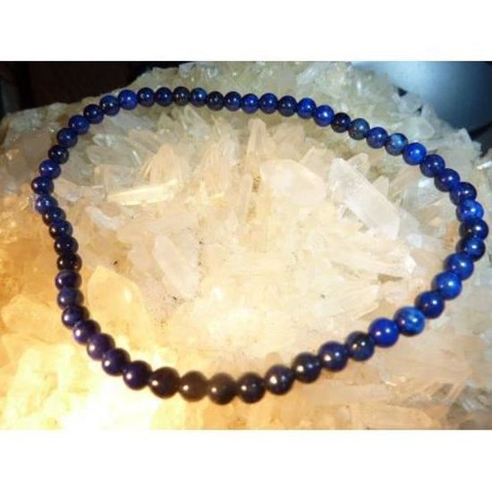 Bracelet extensible solide en LAPIS LAZULI perles ronde 4mm Longueur 19cm Bracelet extensible solide en LAPIS LAZULI perles ronde 4mm Longueur 19cm