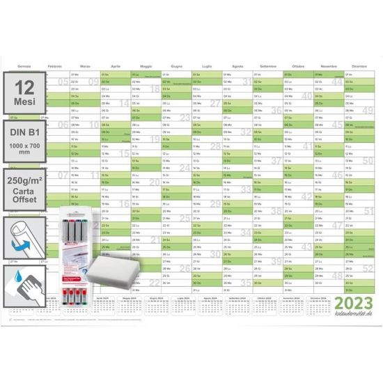 1 Agenda mural effaçable Calendrier mural planner vert 2023 (59,4