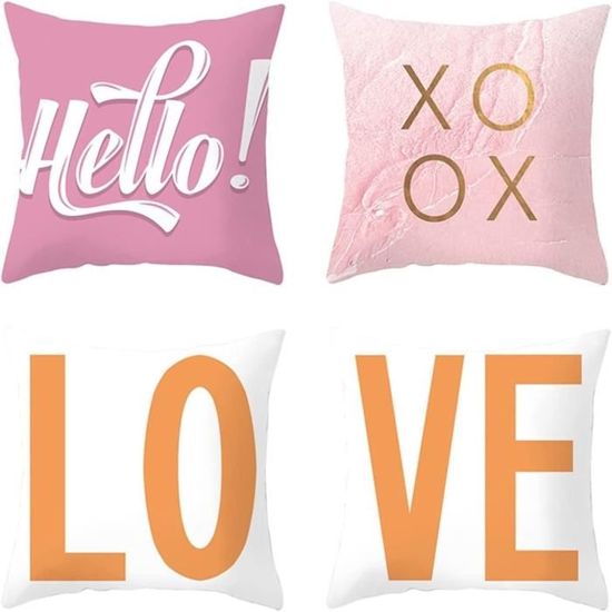 ABAKUHAUS Lot de 4 housses de coussin Violet foncé - Style