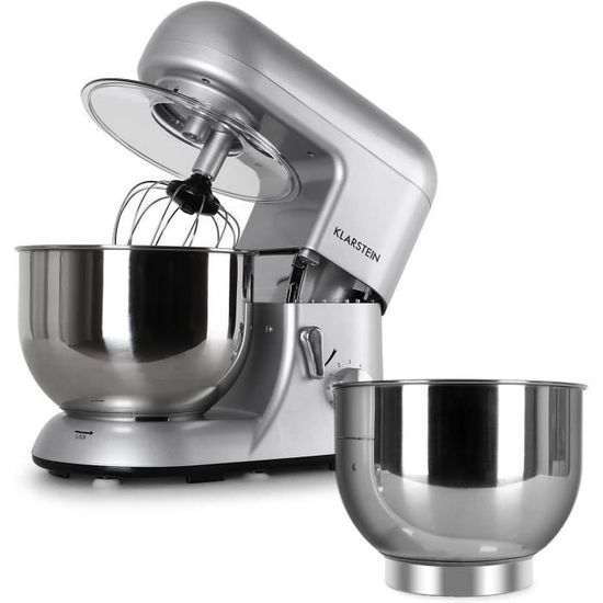 Hachoir électrique 500W Avec 2 Bols (verre 1,8L Et Inox 2L) - 2 Vitesses, 2 Jeux De Lames - Pour Viande, Légumes - 8