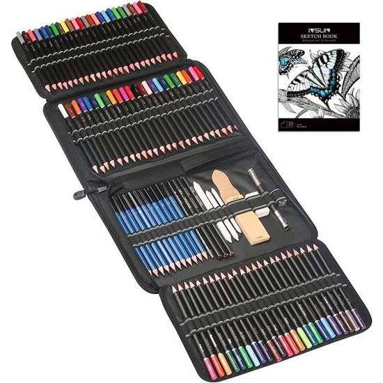 Set 144 Pièces Crayons Coloré Pointe Épaisse Dessins Couleurs Enfants École  Idée