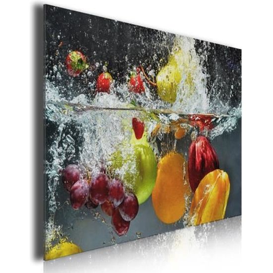 HXA DECO - Décoration Murale pour la Cuisine, Tableau Deco, Tableau Moderne, Tableau Cocktail De Fruits H2O , 80x50cm