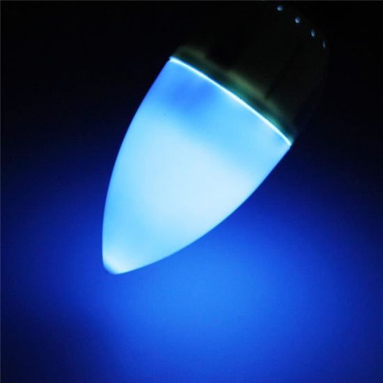 4x Ampoule 2W E14 Couleur Pure 10 LED Bougie Veilleuse Atmosphère 200lm Bleu