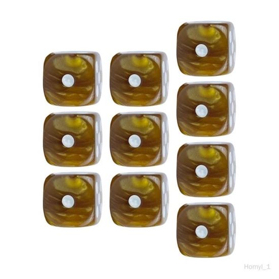 Dés En Acrylique Translucides - 10 Pièces, 5 Couleurs, 12 Mm, Pour Jeux De Société & Fêtes - 7