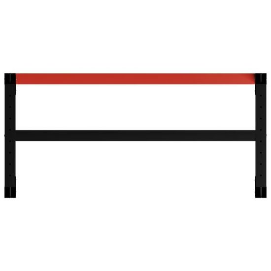 VidaXL Cadre de banc de travail Noir et rouge mat 180x57x79 cm Métal - Bricolage VidaXL Cadre de banc de travail Noir et rouge mat 180x57x79 cm Métal - Bricolage