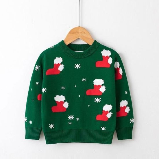 Pull De Noël Pour Enfant - Sweatshirt Fille En Coton Doux Manches Longues | Motifs Mignons Chat/Étoile | Taille 5-14 Ans