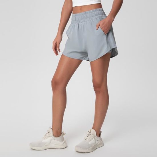 Jouica Short De Course Fluide 2 En 1 Pour Femme, Gym, Yoga, Athlétisme, Entraînement, Motard En élasthanne, Jupe De Survêtement D'été, 01WHITE, Petit