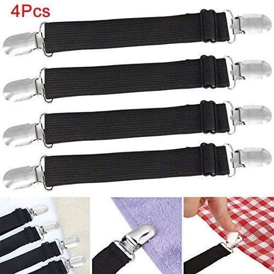 - 4pcs Large Sangle Drap Lit Clips Housse Pinces Support Matelas