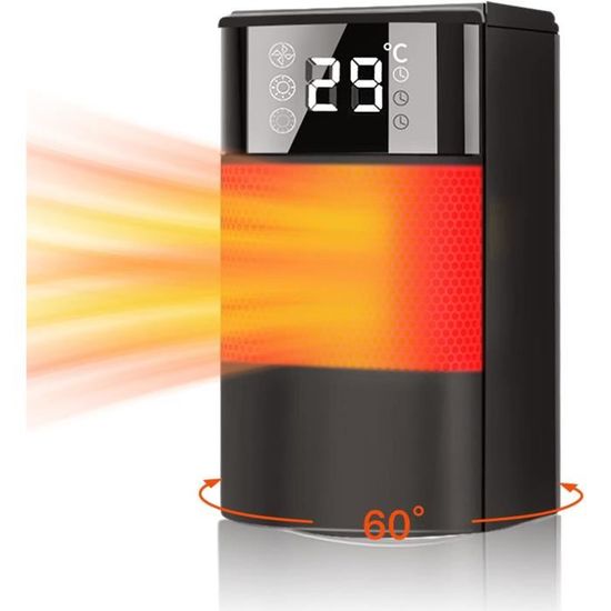 Chauffage Soufflant PTC Silencieux Avec Télécommande - Économie D'Énergie 2 Modes Minuterie 12H