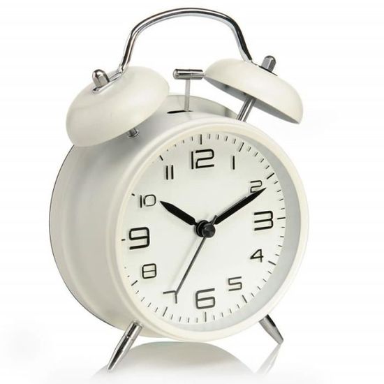 Horloge Analogique avec Reveil Retro a Double cloche D'alarme - bleu