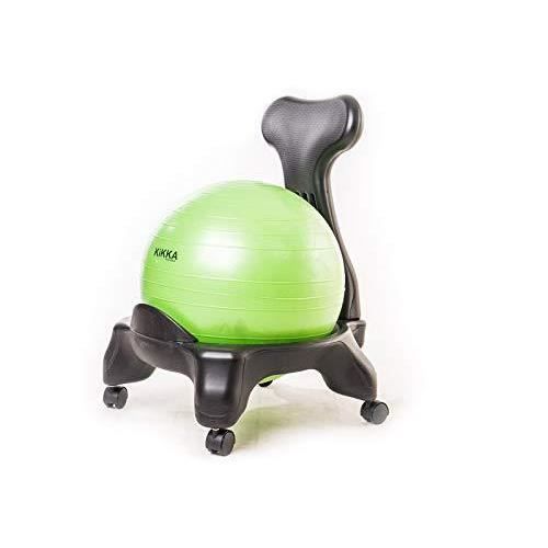 Kikka Active Chair Orange - Chaise Ergonomique Avec Ballon D'Exercice, Renforce Le Dos Jusqu'à 150kg