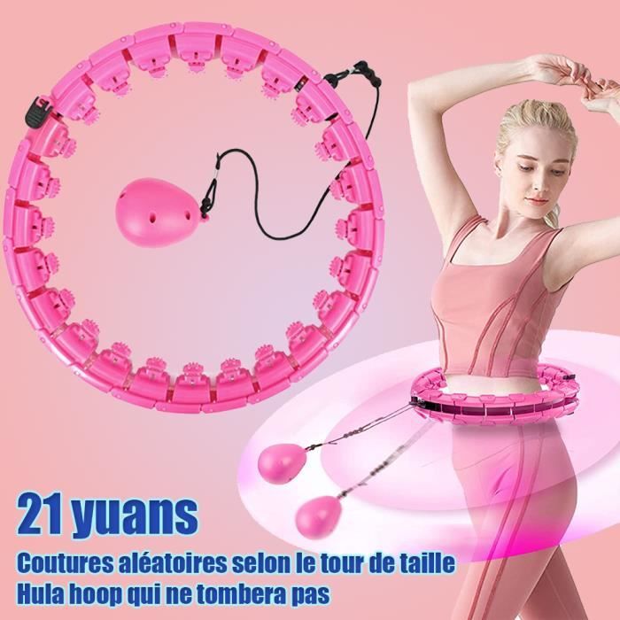 Cerceau Hoola Hoop, Cerceau de Fitness Adulte Démontable, Weighted Hoola Hoop lesté avec des lumières colorées, Largeur réglable