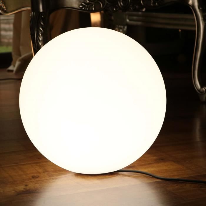40cm Sphère Lumineuse LED Blanche, Lampe Sol Design Moderne, Lampadaire Salon Chambre (Ampoule E27 Incluse) de PK Green