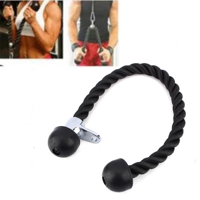 70cm Noir Solide Câble Biceps Triceps Corde de Tirage Pour Entraînement Musculation Formation Corps