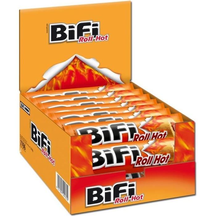 Bifi, salami, Bifi Roll Hot Snack, 24 pièces de 50 gr