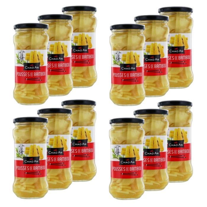 Lot 12X Pousses de bambou - Chao'an - bocal 180g