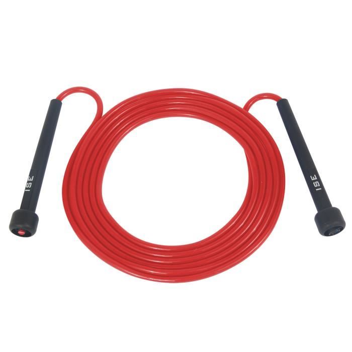 ISE Corde à Sauter Facilement réglable 3 m câble-La Poignée Souple et Câble Ajustable,Rope Skipping pour Entrainement Fitness JP1001