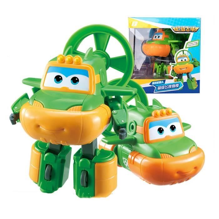 Super Wings Swampy Avion Transformable Voiture Robot Jouet Transformable Personnages d'anime Cadeau de Garçon Noël 12CM