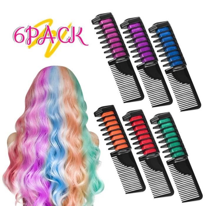 Colorations Vansoon Hair Dye Peigne Craie De Cheveux,Peigne De Couleur De Craie Cheveux Temporaire Crème De Cheveux Non- 69074