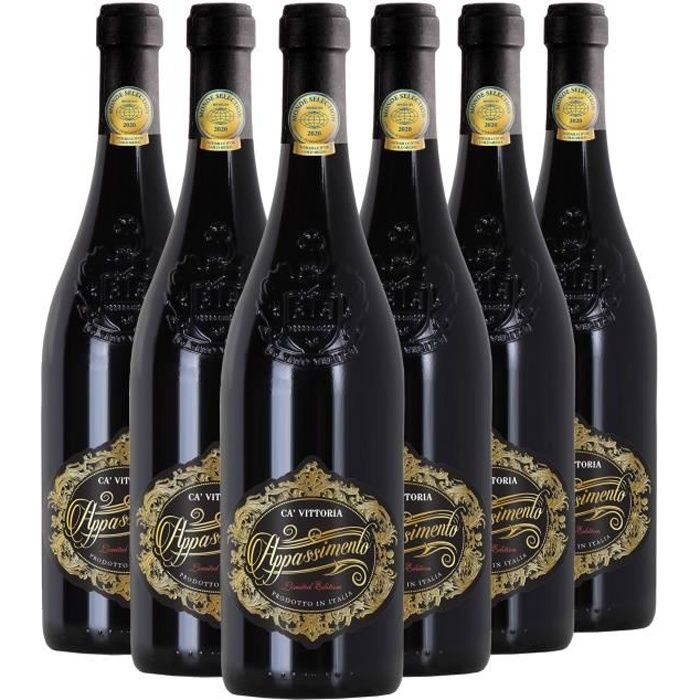 CA' VITTORIA APPASSIMENTO, Negroamaro, Malvasia Nera, Merlot, Vins rouges, 6 bouteilles