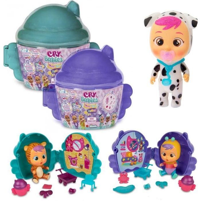 Poupée avec maison ailée Cry Babies Magic Tears Fantasy Winged House Series 2 Mix
