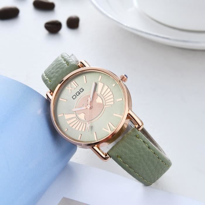 Taille vert-Cuarzo Simple Quartz Watch Reloj Montre Dress Watch Luxury Brand Ladies Colorful Bear Ladies Watch Zegarek Damski