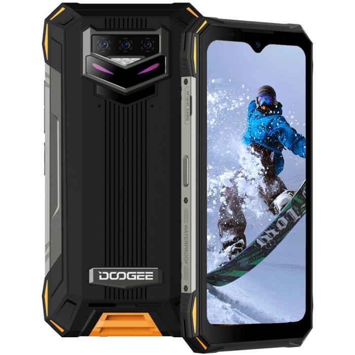 Smartphone DOOGEE S89 Pro 8Go 256Go Batterie 12000mAh IP68 Étanche 64MP Écran 6.3 pouce FHD+ Android 12 NFC Téléphone - Orange
