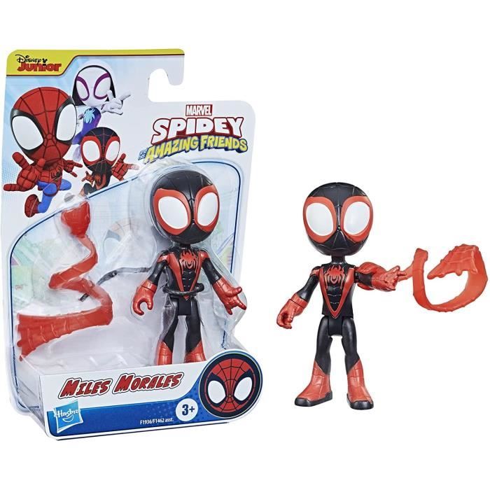 Marvel Spidey and His Amazing Friends - Figurine de héros Miles Morales de 10 cm - 1 accessoire - pour enfants dès 3 ans