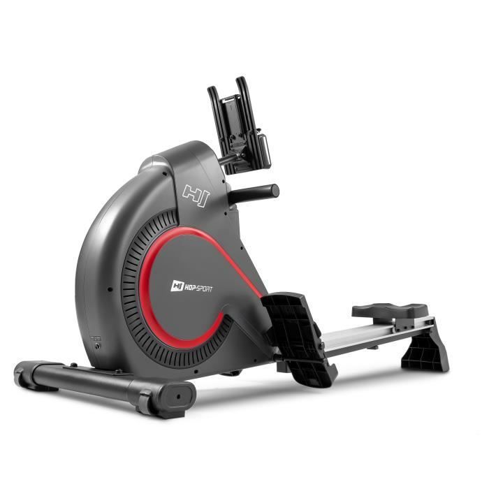 Hop-Sport Rameur d'appartement magnétique, Masse d'inertie 16 kg, Pliable HS-095R Spike, Tirage central+tapis, Résistance 16 niveaux