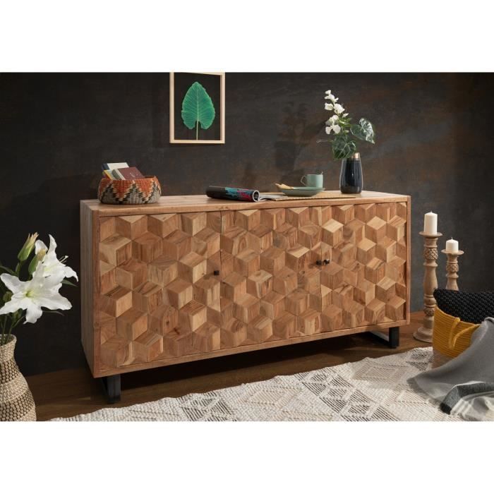 Buffet - Bois massif d'acacia laqué (Marron clair) - STILMÖBEL #101