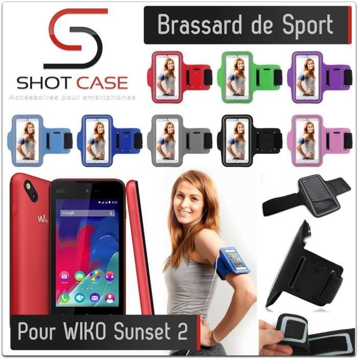 Brassard Sport WIKO Sunset 2 (NOIR) Etui Housse Protection Couleurs