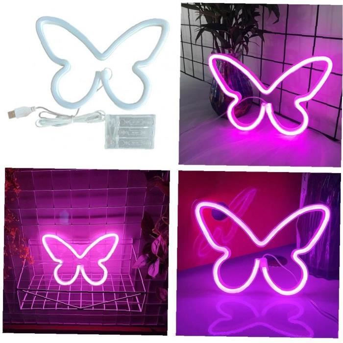 Néon Light Sign Promfly LED Lampe murale suspendue Décoration murale avec lumière rose