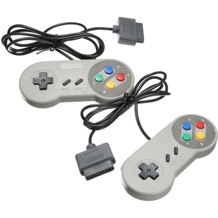 TRIXES 2 x Manette de Jeu Rétro Compatible SNES pour Remplacement