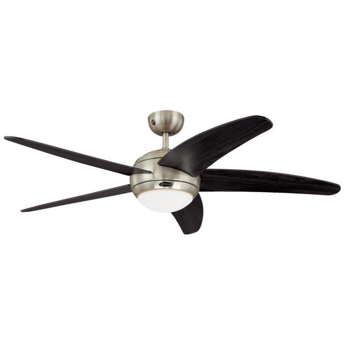 Westinghouse 7255740 Bendan Ventilateur de plafond R7s 80 W Métal Chrome Satin