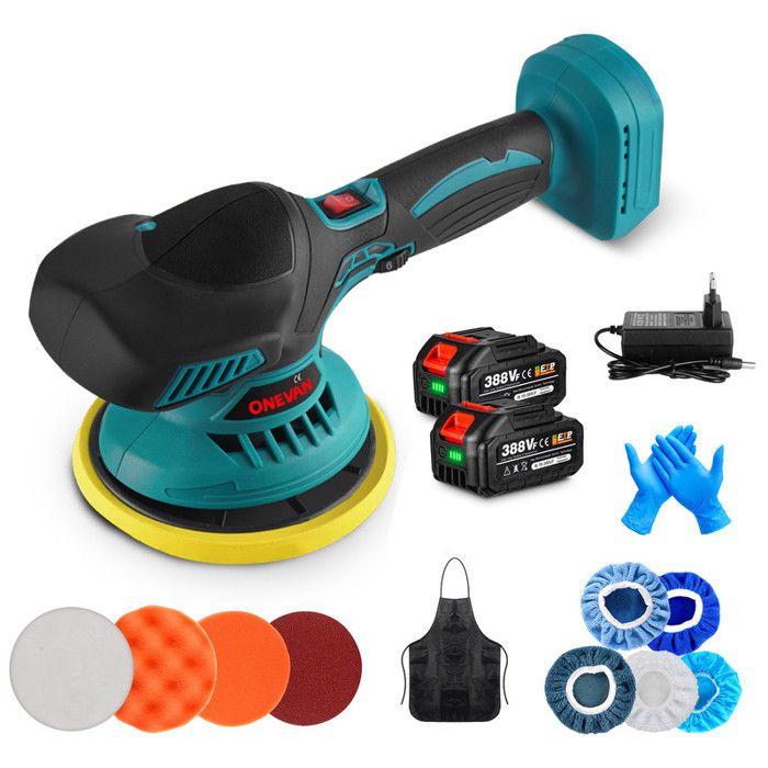 Polisseuse Voiture Sans Fil 21V 6 Vitesses - 150mm Avec 2 Batteries Pour Polissage & Ponçage