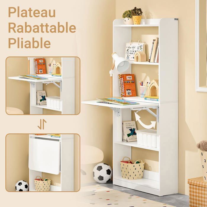 SoBuy Bureau Gaming Bureau avec Rangement Table Pliable dOrdinateur Rabattable Blanc 64x58x145cm SoBuy Bureau Gaming Bureau avec Rangement Table Pliable dOrdinateur Rabattable Blanc 64x58x145cm