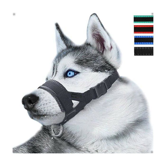 Meilleurs prix pour Muselire en nylon rglable pour chiens anti-aboiement et anti-morsure taille L couleur noire couleurs multiples ABRI DE JARDIN